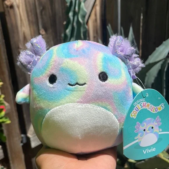 🌈Squishmallows Vive the Rainbow Tie-dye Axolotl - Picture 1 of 7